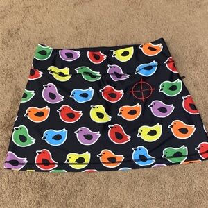 Ready Golf Birdie Hunting Vibrant Bird Print‎ Skort Size Medium